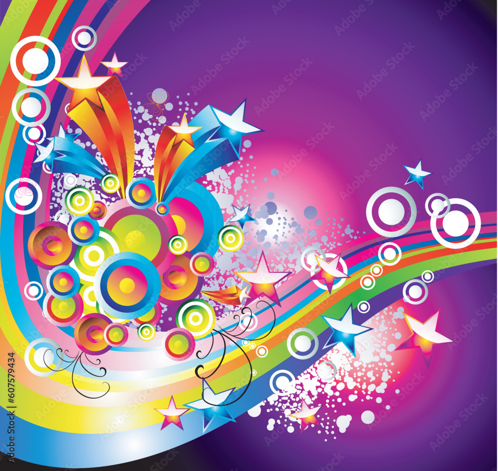 Poster background mix of abstract colorful elements