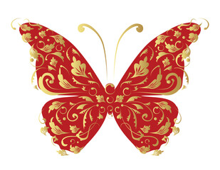 Fototapeta na wymiar Butterfly, ornate for your design