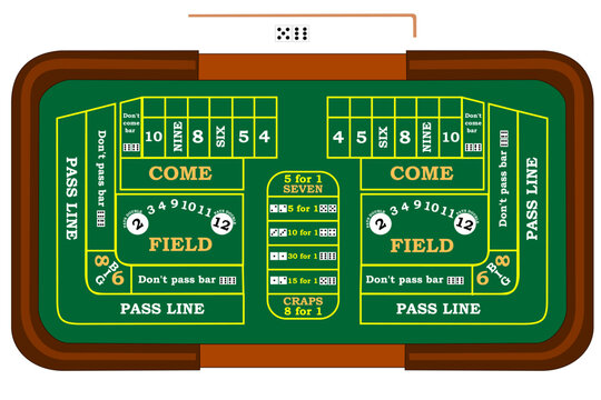 A craps table with odds bets