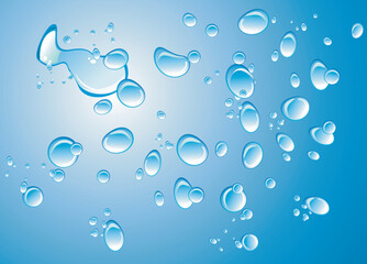 Water bubbles with reflection effect