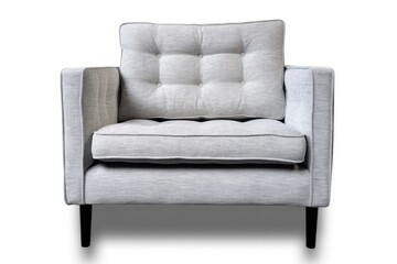 minimalist gray chair with a white cushion Generative AI