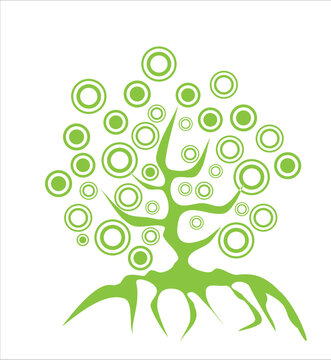 Green concept grunge tree icon