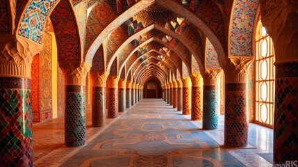 Fototapeta na wymiar Traditional Arabian architecture with stunning mosaic patterns Generative AI
