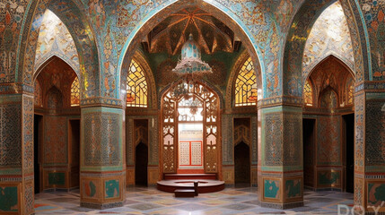 Traditional Arabian architecture with stunning mosaic patterns Generative AI