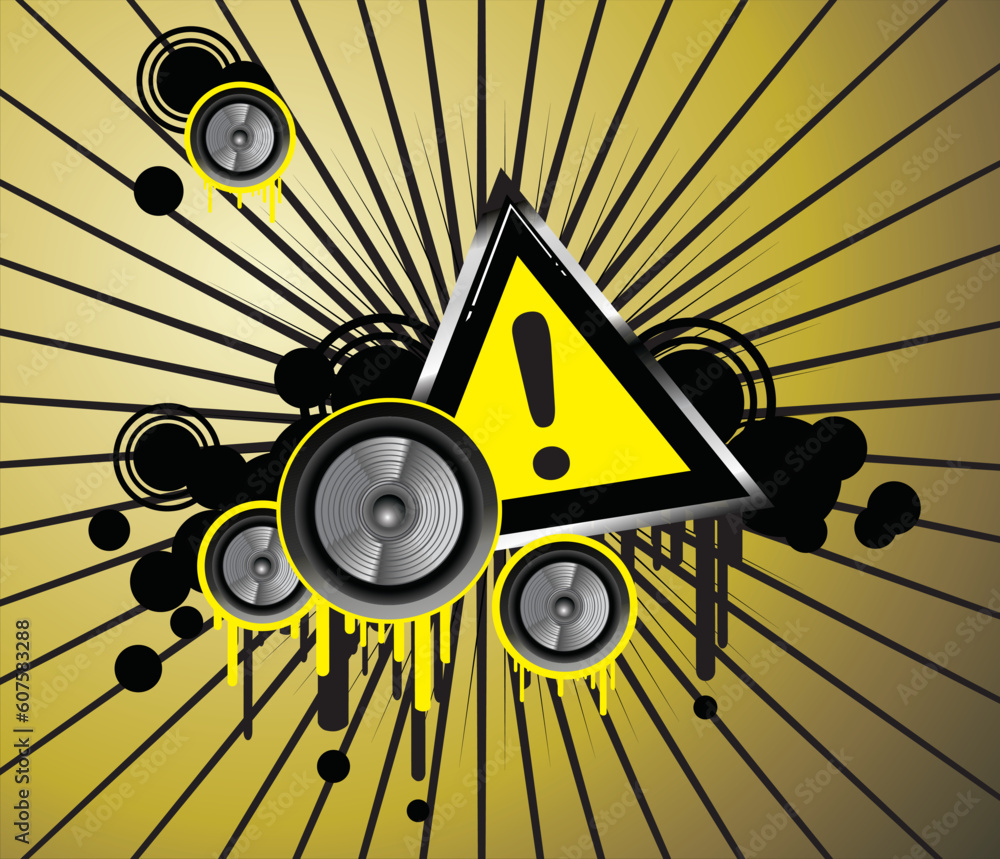 Sticker grunge danger music frame background