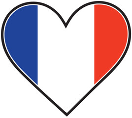 A French flag shaped like a heart