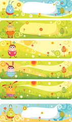 colorful banners for Easter holidays time