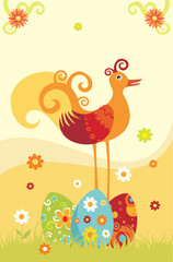 vector illustration of a colorfull bird