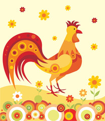 vector illustration of a colorfull bird