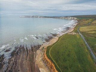 Aerial view of Compton Bay, Isle of Wight