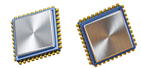 Gpu model silver color, Png. 3d render.