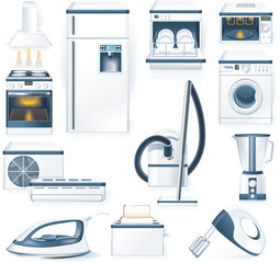 Set of home electronics related icons