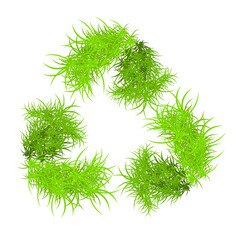 Vector illustration of recycle symbol formed from grass