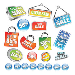 Collection of Colorful Xmas Price tag or sticker to use for advertise discounts