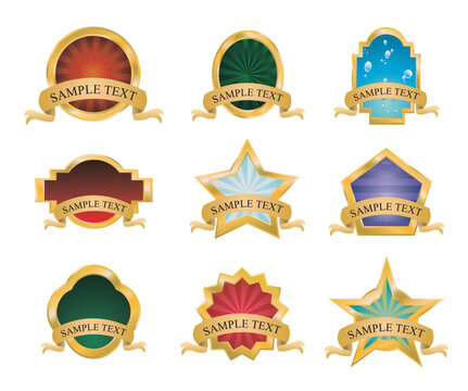 Collection of Vintage Gold Emblems - Set 1