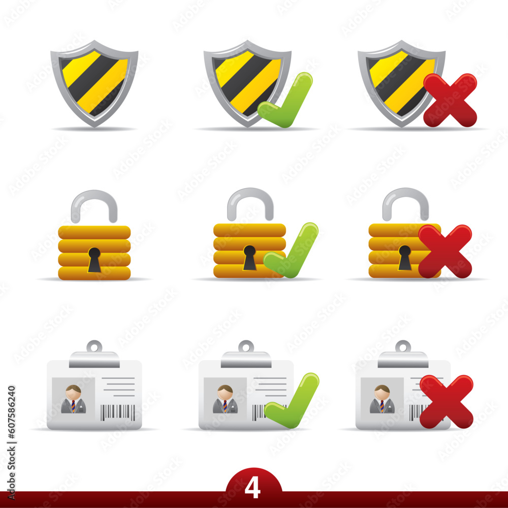 Poster security icon set from a series in my portfolio.