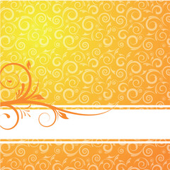 Fototapeta na wymiar orange/yellow floral background for design with text area
