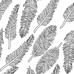 feather seamless pattern. Vector illustration for the textile industry.
