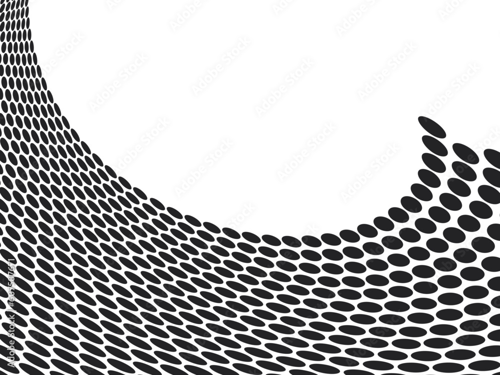 Poster abstract halftone wave in black and white with room to add your own text