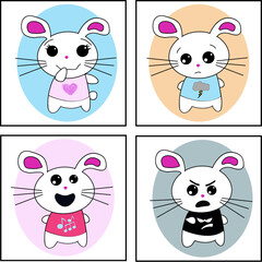 Four different bunnies vector illustration