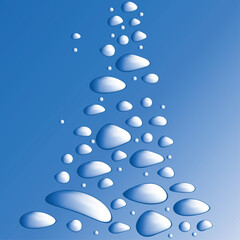 Fototapeta na wymiar Blue water with bubbles vector illustration