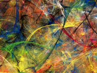 rainbow abstract fractal background 3d rendering illustration