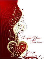 Happy Valentines Day template vector illustration decorated with floral element
