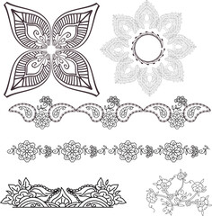 beautiful hand drawn vector pattern design good for textile, jewelery, henna and decorations. to see more patterns and floral designs. visit my portfolio.