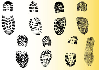8 Shoeprints - Highly detailed transparent vectors so they can be overliad onto other graphic elements