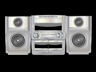 Vector isolated image of boom box. © Designpics