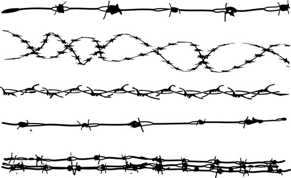 Barbed Wire elements 5 - 5 vector barbed wire graphic elements