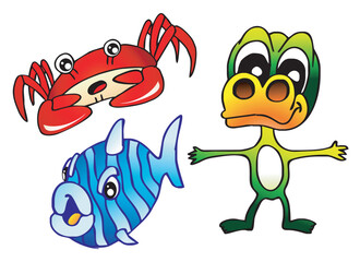 Obraz premium Cartoon Style babies Animals