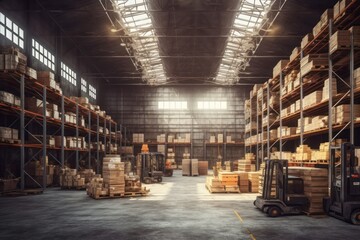 stock photo of warehouse room with stuff tools equipment photography Generative AI