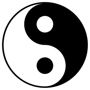 Yin and Yang symbol isolated over white background
