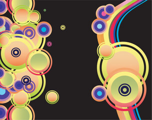 Abstract Design with bubbles and colorful circles