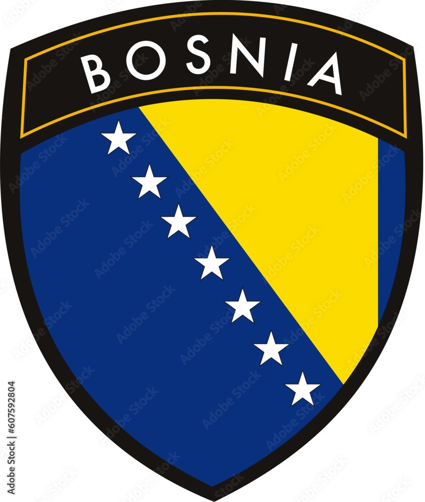 Poster bosnia vector crest flag on withe background