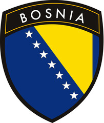 Bosnia vector crest flag on withe background