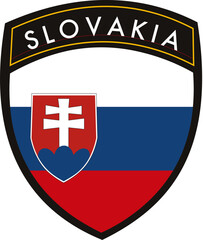 Fototapeta premium Slovakia vector crest flag on withe background