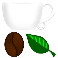 Pocillo o taza con café, té o cualquier otra bebida con fondo transparente