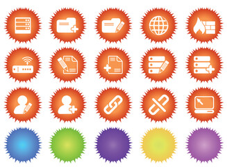 vector Database and Network icons sun series