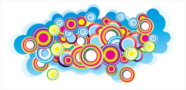 Colorful circles of various colors