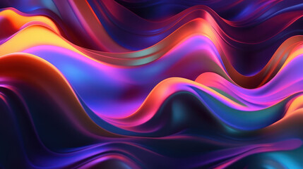 abstract Holographic Neon Fluid Waves in dark background