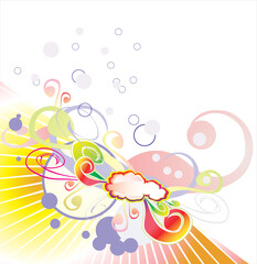 Abstract fantasy elements colorful background