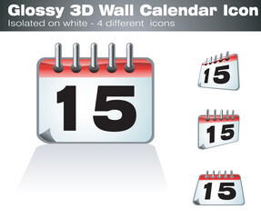 3D Glossy Wall Calendar Icon