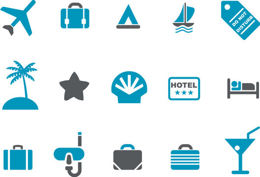 Vector icons pack - Blue Series, vacation collection