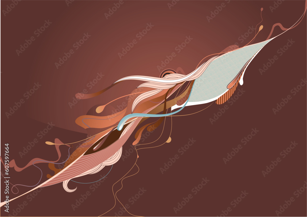 Aufkleber vector illustration - abstract background made of color splashes and curved lines