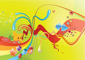 Obraz premium Vector illustration of colorful funny Candy background.