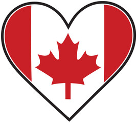 Obraz premium A Canadian flag shaped like a heart