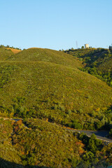 View of the greens hills in Groveland, California