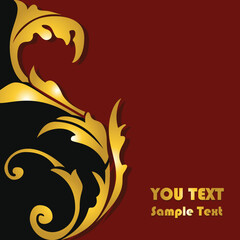 Illustration of a gold floral background.